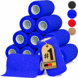 HUND IST KÖNIG® Verband selbstklebend, elastische Binde 12x4,7m selbstklebende Bandage, Haftbandage selbstklebend für Mensch & Tier, Binden Verband selbstklebend, Fixierbinde selbsthaftend Angebot bei HelloDeals