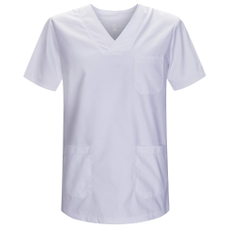 MISEMIYA - Medizinische Uniformen Unisex Top Krankenschwester Krankenhaus Berufskleidung Weiß XL Angebot bei HelloDeals