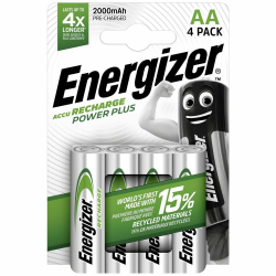 Energizer Batterien AA, wiederaufladbar, 4 Stück, Recharge Power Plus Angebot bei HelloDeals
