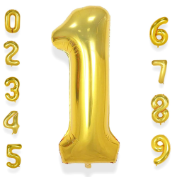 AULE Luftballon Zahl 1 Gold: XXL 101 cm Zahlen Folienballon Geburtstag Gold 1 Jahre 40 Zoll Helium Ballon Kinder Junge Mädchen Zahlenballon für Babyparty Jubiläum Deko Angebot bei HelloDeals
