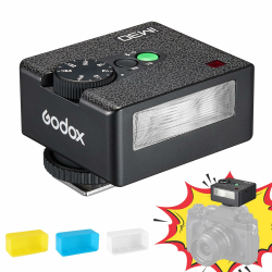 Godox IM30 Mini Taschenblitz Manual Speedlite, S1/S2 Optische Steuerung Portable Blitzschuhflash 7 Leistungsstufe 6500K±200K Farbtemperatur für Sony,Canon,Nikon,Fuji,Pentax(mit Dreifarbige Diffusor) Angebot bei HelloDeals