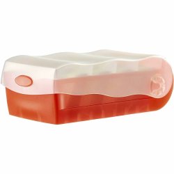 HAN Lernkarteibox CROCO, einfach Vokabeln lernen mit 5-Fächer-Lernsystem, DIN A8 Karteikasten für 500 Karten, inkl. 5 Stützplatten + 100 Lernkarten, Karteibox, Lernbox, 998-617, transluzent / rot Angebot bei HelloDeals