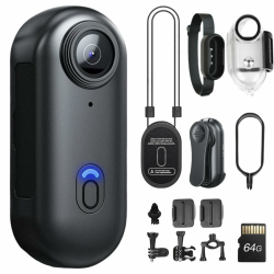 SHPTDJTIC 4K-Körperkamera, Daumengröße, tragbare Kamera mit 360° drehbarem Clip und Magnetclip, 120 Minuten für Aufnahme, Vorlesung, Reisen, Spaziergänge mit Haustieren und Outdoor-Aktivitäten (64 G) Angebot bei HelloDeals