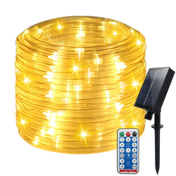 DreiWasser Solar Lichtschlauch, 20M 200 LED Lichterkette Schlauch Glasklar mit Fernbedienung Modi Helligkeit einstellbar für Garten Deko (20M) Angebot bei HelloDeals
