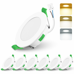 ALUSSO LIGHTING 4W LED Einbaustrahler 230V Ultra Flach Dimmbar Deckenspots 310 Lumen, Warmweiß Neutralweiß Kaltweiß Einstellbar Einbauleuchten, IP44 Deckenstrahler für Badezimmer Wohnzimmer, 6er Set Angebot bei HelloDeals