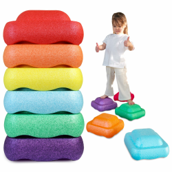 noya | Balanciersteine 6er Set Kinder Stapelsteine I Balancieren für Kinder Indoor & Outdoor I Balance Trittsteine Kinder stapelbar Stepping Stones Kids Angebot bei HelloDeals