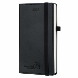 POPRUN Taschenkalender 2025 Klein 16,5 x 9 cm (Jan.2025-Dez.2025) - Kalender 2025 Klein mit PU-Leder - Terminplaner, Planer 1 Woche 2 Seite mit Stiftschlaufe - Schwarz Angebot bei HelloDeals