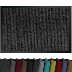 comflor Hochwertige Fußmatte Grau-Schwarz 60x90 groß für Innen & Außen - Schmutzfangmatte rutschfest, waschbar & wetterfest - Fussmatte für Eingangsbereich & Aussenbereich - Läufer Flur dünn Angebot bei HelloDeals