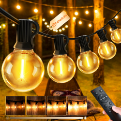 JEYMORKEY Lichterkette Led Außen Strom Outdoor - 30M 100FT G40 Glühbirnen Garten Beleuchtung Balkon Lichterketten Aussen IP44 Wetterfest Pavillon String Lights mit Fernbedienung für Terrasse Party Angebot bei HelloDeals