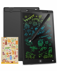 Genialba LCD-Schreibtafel, bunt, 8,5 Zoll (21,6 cm), elektronisches Zeichenbrett, Graffiti-Brett mit abwischbarer Zeichentafel, Geschenk für Kinder (schwarz) Angebot bei HelloDeals