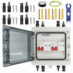 Überspannungsschutz PV DC 40A/1000V Trennschalter, Blitzschutz Leitungsschutzschalter, Solar Anschlusskasten PV Anlage,IP65 Wasserdicht & UV-Beständig Solar Spannungsschutz für Photovoltaik 2 in 2 Out Angebot bei HelloDeals