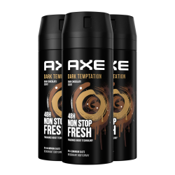 Axe Deospray Dark Temptation Deodorant without aluminum with effective protection against body odor, 3 X 150ml Angebot bei HelloDeals