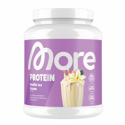 MORE Protein, Vanille-Eiscreme, 600 g, Mix aus Whey Konzentrat und Casein ideal zum Muskelaufbau und -erhalt, mit Laktase, geprüfte Qualität - made in Germany Angebot bei HelloDeals