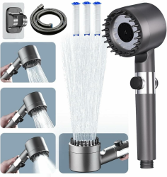 Duschkopf mit Schlauch, Duschbrause mit Schlauch 1,5M, Duschkopf Wassersparend mit Filter, 3+1 Strahlarten Sparduschkopf Handbrause Dusche für Hartes Wasser, Filter Shower Head Angebot bei HelloDeals