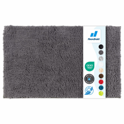 Floordirekt Badematte Sky - Badezimmerteppich - Weicher, dichter Hochflor - Rutschhemmend & Schnell trocknend - Geeignet für Fußbodenheizung - Eckig & Rund (60 x 100 cm, Dunkelgrau) Angebot bei HelloDeals
