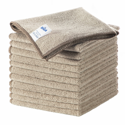 MR.SIGA Mikrofaser-Reinigungstücher, Allzweck-Mikrofaser-Handtücher, streifenfreie Tücher, 12 Stück, Weizen, Größe 32 x 32 cm Angebot bei HelloDeals