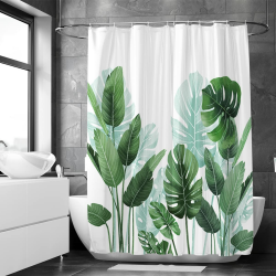 Loti Living Anti-Schimmel Duschvorhang 180x200 cm - Strelitzia Polyester - Inkl. Ringe - Shower Curtains - Duschvorhang Anti Schimmel - Duschvorhang Badewanne - Duschvorhang Pflanzen Angebot bei HelloDeals