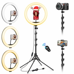 11.5 Zoll Ringlicht mit Stativ Handy, groß Stativ für Smartphone mit Ringleuchte, Handystativhalter mit Ring Light Ringlight für Fotografie Angebot bei HelloDeals