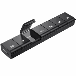 AUVON Tablettenbox 7 Tage, Pillendose mit verbessertem offenem Design, Medikamentenbox Deutsch, BPA-freier tragbarer Pillenbox für Medikamente, Vitamine, Fischöl, Nahrungsergänzungsmittel usw. Angebot bei HelloDeals