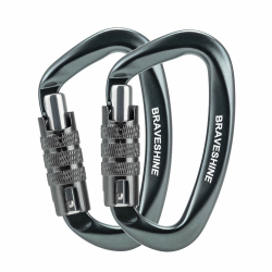 BRAVESHINE Karabiner Karabinerhaken, 12KN Twist Lock Karabiner 80mm Aluminium Karabinerhaken groß mit Belastbarkeit bis 1200KG für Hängematte Sonnensegel Schaukel, 2 Stück Angebot bei HelloDeals