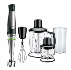 Braun MultiQuick 7 MQ 7045X Stabmixer - Pürierstab mit abnehmbarem Edelstahl Mixfuß mit ActiveBlade Technologie zum Pürieren der härtesten Zutaten, inkl. 4-teiliges Zubehör Set, 1000 Watt, Schwarz Angebot bei HelloDeals