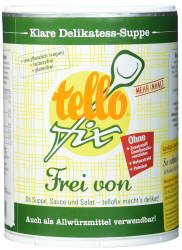 tellofix Klare Delikatess Suppe Frei von - milde Brühe ohne Geschmacksverstärker, ohne Farbstoffe und ohne Konservierungsmittel, vegan - 1 x 650 g Angebot bei HelloDeals