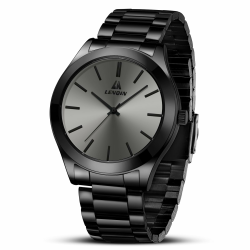 LN LENQIN Uhren Herren Edelstahl Herren Uhr 30m wasserdichte Armbanduhr Herren Analoge Quarz Uhr Herren Mode Freizeit Uhren für Männer 01- Alle Schwarz Angebot bei HelloDeals