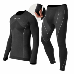 Snocks Thermounterwäsche Herren - Atmungsaktives und warmes Material, Perfekte Passform, Ideal für Verschiedene Sportarten - Skiunterwäsche, Funktionsunterwäsche - Gr. S-3XL Schwarz mit Daumenloch L Angebot bei HelloDeals