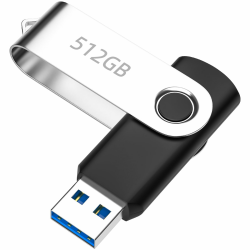 USB-Speicherstick 512GB horidence 360°Rotating Metall Clip USB Stick Datenspeicher USB-Flash-Laufwerk USB-3.0-Hohe-Geschwindigkeit Memory Sticks Tragbar Flash Drive für Tablets, Laptops, Computer Angebot bei HelloDeals