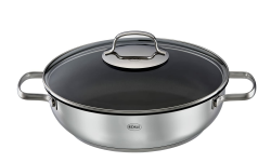 RÖSLE ELEGANCE Servierpfanne, Hochwertige Universalpfanne mit Antihaftversieglung ProPlex, 28 x 28 x 20 cm, Edelstahl 18/10, induktionsgeeignet, spülmaschinengeeignet Angebot bei HelloDeals