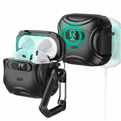 ESR für AirPods 4 Hülle (HaloLock), kompatibel mit AirPods 4 Gen (2024) (USB-C), kompatibel mit MagSafe, sturzsicherer Verschluss, einfaches Öffnen, Cyber Serie, Schwarz Angebot bei HelloDeals