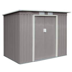 HATTORO P100 Metall Gerätehaus 213×130×173cm Geräteschuppen Schuppen Gartenhaus Outdoor (Hellgrau) Angebot bei HelloDeals