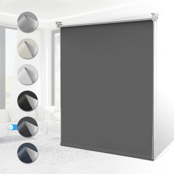 Verdunklungsrollo ohne Bohren Rollos für Fenster B100 x H120 cm (Stoffbreite 95cm) Dunkelgrau Thermo Rollo Klemmfix Verdunkelungsrollo Seitenzugrollo Sicht-und Sonnenschutz Wandmontage Dunkelgrau B100 x H120 cm Angebot bei HelloDeals