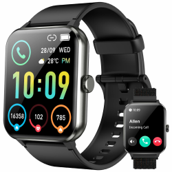 Smartwatch Herren Damen mit Telefonfunktion,1.85'' HD Smart Watch, 100+ Sportmodi Fitness Tracker mit 24/7 Herzfrequenz SpO2 Schlafmonitor Schrittzähler, IP68 Wasserdicht für IOS Android, 2 Armbänders Angebot bei HelloDeals