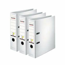 Original Falken 3er Pack PP-Color Ordner. Made in Germany. 8 cm breit DIN A4 weiß Vegan Kunststoff-Ordner Ringordner Aktenordner Briefordner Büroordner Plastikordner Schlitzordner Angebot bei HelloDeals