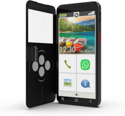 Emporia SMART.6lite, Smartphone, 5,5-Zoll-Display, RAM 6 GB, ROM 128 GB, Android 13, 13+2+0,2 MP Dreifach-Hauptkamera, 8 MP Selfie Kamera, mit Paniktaste, Ohne Vertrag, Schwarz Angebot bei HelloDeals