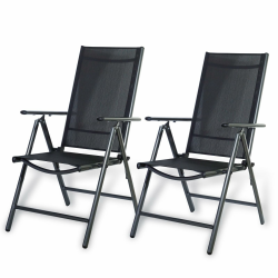 CCLIFE Gartenstühle Alu 2er Set,Gartenstuhl Hochlehner Klappbar, Balkonstühle 7-Fach Verstellbar bis 150kg Dunkelgaru, Modell: Breeze,CushHom Angebot bei HelloDeals