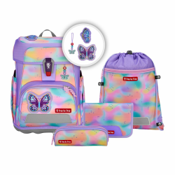Step by Step Schulranzen-Set Cloud, 5-teilig, ergonomischer Tornister mit Reflektoren, höhenverstellbar mit Hüftgurt, ab der 1. Klasse, 19L Butterfly Luna Angebot bei HelloDeals