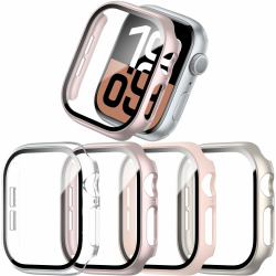 JZK 4-Stück Schutzhülle für Apple Watch Series 10 42mm 2024, Hart PC Ultradünne Gehäuse Hülle Eingebaut Kratzfest Gehärtetes Glas Schutzfolie für iWatch 10 42mm Angebot bei HelloDeals