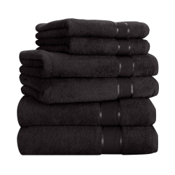 Mixibaby Handtuch 6er Set 2X Duschtuch 2X Handtuch 2X Gästetuch 100% Baumwolle Frottee, Farbe:Schwarz Angebot bei HelloDeals