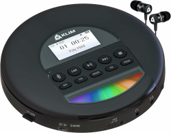 KLIM Nomad - NEU 2023 - Tragbarer CD-Player Discman mit langlebigem Akku - Inklusive KLIM Fusion Kopfhörer - Kompatibel mit CD-R, CD-RW, MP3 - Mit TF-Reader, Radio FM, Bluetooth (Generalüberholt) Angebot bei HelloDeals