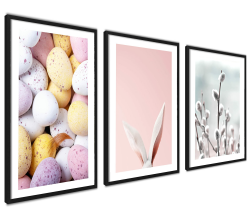 ag.art deco Ostern Poster Set | 3 Stück 30x40cm | Osterdeko Pastell Poster Hasen Eier Blumen | ohne Rahmen 30x40 Ohne Rahmen Ostern Angebot bei HelloDeals