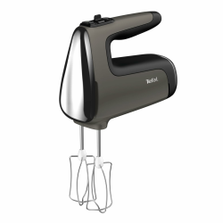 Tefal Power Mix Silence Handmixer, 600 Watt, variabler Geschwindigkeitsregler, Turbo- und Auswurf-Funktion, extrem leiser Motor, Handrührgerät inkl. 2 Rührbesen und 2 Knethaken, grau, HT650E Angebot bei HelloDeals
