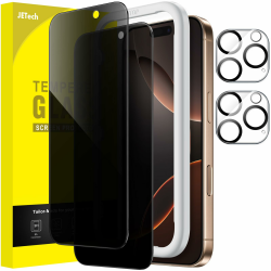 JETech Sichtschutz für iPhone 16 Pro Max 6,9 Zoll mit Kameraschutz, Anti-Spy Gehärtete Glas Schutzfolie, Einfaches Installationswerkzeug, 2 Stück Jeweils Angebot bei HelloDeals