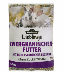 Dehner Zwergkaninchenfutter | Kaninchenfutter in Markenqualität, Alleinfuttermittel für Kaninchen, Nagerfutter ohne Zuckerzusatz und Konservierungsstoffe |mit Luzerne und Karotte | Adult | 5 kg Angebot bei HelloDeals
