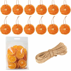 Fox·Bunny Getrocknete Orangenscheiben Deko, 30 Stück Getrocknete Orangenscheiben und 30 Stück Hanfseil Für Adventskranz Deko, Weihnachtskranz Deko Angebot bei HelloDeals