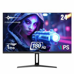 Minifire Gaming Monitor 24 Zoll, 180 Hz, 1ms, AdaptiveSync,IPS, 2xHDMI 2.0/1xDP 1.4 Ports, FHD, sRGB 110%, Monitor PC Bildschirm(MFG24F4 HDMI-Kabel im Lieferumfang enthalten) Angebot bei HelloDeals