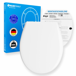 ATHLON TOOLS WC-Sitz mit Softclose bis 250kg, Oval, Quick-Release, Toilettendeckel mit Absenkautomatik, ultraschnell abnehmbar Angebot bei HelloDeals