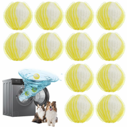 Tierhaarentferner Waschmaschine,12 Stücke Waschbälle,Flusenkugeln,Haarfänger für Wäschetrockner, Tierhaare Waschmaschine,Wiederverwendbar Fusselbälle,Entfernt Tierhaare,Fusseln & Flusen(Gelb) Angebot bei HelloDeals