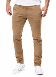 MERISH Chino Herren Slim fit Chinohose Stretch Designer Hose Neu 401 32W / 34L 401 Braun Angebot bei HelloDeals